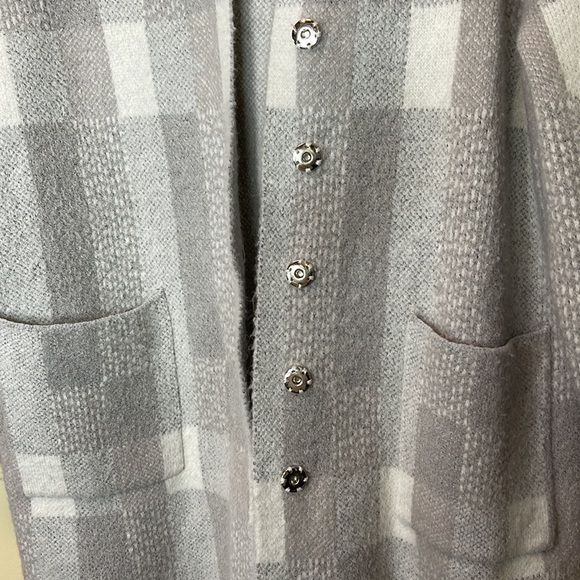 Soft Surroundings Plaid First Fall Hood Sweater Coat - Picture 10 of 13